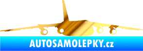 Samolepka Letadlo 015 pravá chrom fólie zlatá zrcadlová