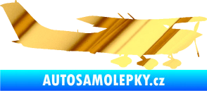 Samolepka Letadlo 021 pravá Cessna 182 chrom fólie zlatá zrcadlová