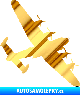 Samolepka Letadlo 022 pravá bombarder Lancaster chrom fólie zlatá zrcadlová