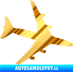 Samolepka letadlo 023 pravá Jumbo Jet chrom fólie zlatá zrcadlová
