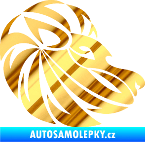 Samolepka Lev zvěrokruh 003 pravá chrom fólie zlatá zrcadlová