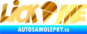Samolepka Lick me nápis chrom fólie zlatá zrcadlová