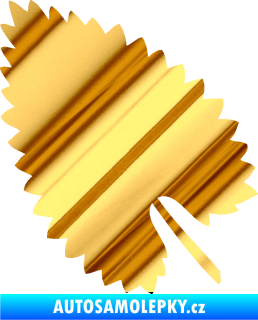 Samolepka List 001 levá chrom fólie zlatá zrcadlová