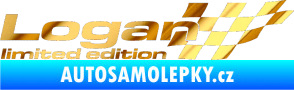 Samolepka Logan limited edition pravá chrom fólie zlatá zrcadlová