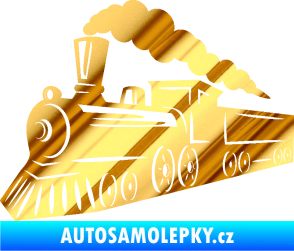 Samolepka Lokomotiva 003 levá chrom fólie zlatá zrcadlová