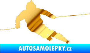 Samolepka Lyžař 015 levá chrom fólie zlatá zrcadlová