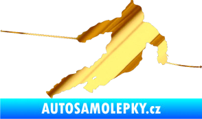 Samolepka Lyžař 015 pravá chrom fólie zlatá zrcadlová