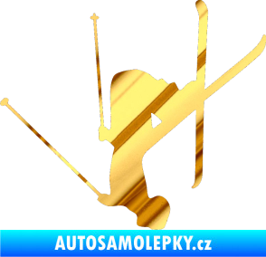 Samolepka Lyžař 023 levá chrom fólie zlatá zrcadlová