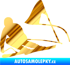 Samolepka Lyžař 025 levá chrom fólie zlatá zrcadlová
