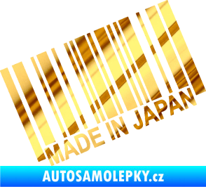 Samolepka Made in Japan 003 čárový kód chrom fólie zlatá zrcadlová