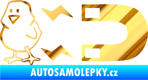 Samolepka Magnet na ptáky levá chrom fólie zlatá zrcadlová