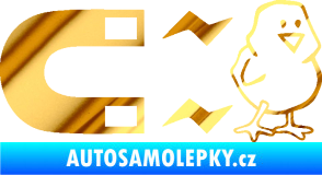 Samolepka Magnet na ptáky pravá chrom fólie zlatá zrcadlová