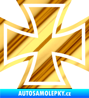 Samolepka Maltézský kříž 001 chrom fólie zlatá zrcadlová