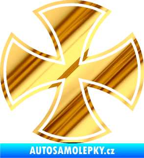 Samolepka Maltézský kříž 003 chrom fólie zlatá zrcadlová