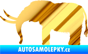 Samolepka Mamut 001 levá chrom fólie zlatá zrcadlová