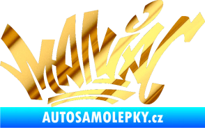 Samolepka Maniac - graffiti chrom fólie zlatá zrcadlová