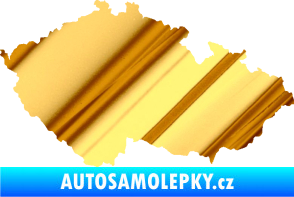 Samolepka Mapa České republiky 001  chrom fólie zlatá zrcadlová