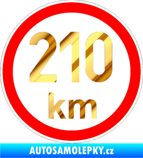 Samolepka Maximální rychlost 210km - nejvyšší konstrukční rychlost chrom fólie zlatá zrcadlová