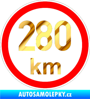Samolepka Maximální rychlost 280km - nejvyšší konstrukční rychlost chrom fólie zlatá zrcadlová