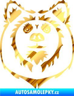 Samolepka Medvěd 004 chrom fólie zlatá zrcadlová