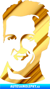 Samolepka Silueta Michael Schumacher levá chrom fólie zlatá zrcadlová