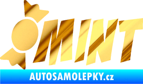 Samolepka Mint bonbón chrom fólie zlatá zrcadlová