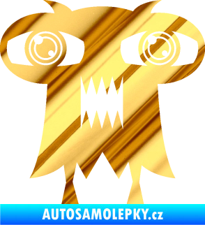 Samolepka Monstrum 003 pravá chrom fólie zlatá zrcadlová