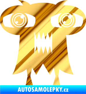 Samolepka Monstrum 003 levá chrom fólie zlatá zrcadlová