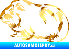 Samolepka Morče 002 levá chrom fólie zlatá zrcadlová