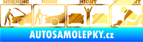 Samolepka Morning noon night midnight chrom fólie zlatá zrcadlová