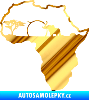 Samolepka Motiv Afrika 002 slon chrom fólie zlatá zrcadlová