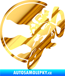 Samolepka Motokros 002 pravá chrom fólie zlatá zrcadlová