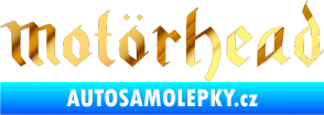 Samolepka Motorhead rovný chrom fólie zlatá zrcadlová