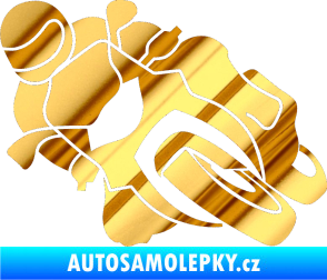 Samolepka Motorka 001 levá silniční motorky chrom fólie zlatá zrcadlová
