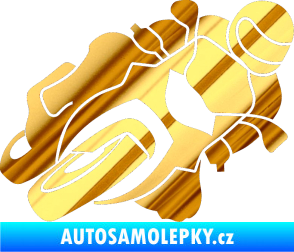 Samolepka Motorka 001 pravá silniční motorky chrom fólie zlatá zrcadlová