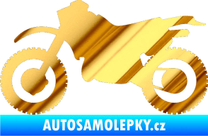 Samolepka Motorka 003 levá chrom fólie zlatá zrcadlová
