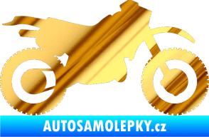 Samolepka Motorka 003 pravá chrom fólie zlatá zrcadlová