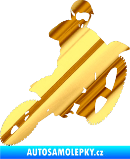 Samolepka Motorka 004 pravá motokros chrom fólie zlatá zrcadlová