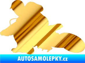 Samolepka Motorka 005 levá motokros chrom fólie zlatá zrcadlová