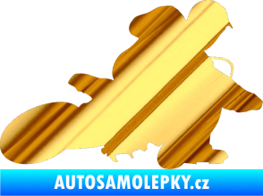 Samolepka Motorka 005 pravá motokros chrom fólie zlatá zrcadlová