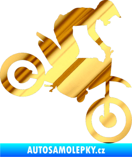 Samolepka Motorka 015 pravá motokros chrom fólie zlatá zrcadlová