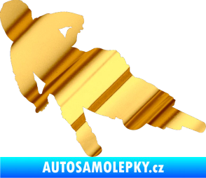 Samolepka Motorka 023 pravá motokros chrom fólie zlatá zrcadlová