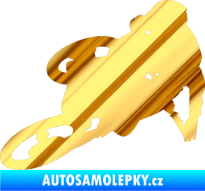 Samolepka Motorka 026 levá motokros freestyle chrom fólie zlatá zrcadlová