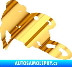 Samolepka Motorka 026 pravá motokros freestyle chrom fólie zlatá zrcadlová