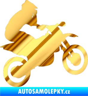Samolepka Motorka 027 pravá motokros chrom fólie zlatá zrcadlová