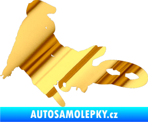 Samolepka Motorka 028 levá motokros chrom fólie zlatá zrcadlová
