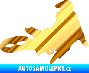 Samolepka Motorka 028 pravá motokros chrom fólie zlatá zrcadlová