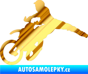 Samolepka Motorka 030 levá motokros chrom fólie zlatá zrcadlová