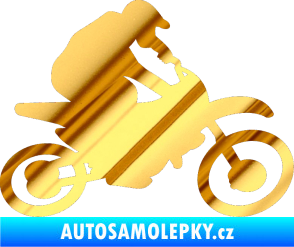 Samolepka Motorka 031 pravá motokros chrom fólie zlatá zrcadlová