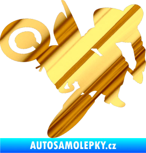 Samolepka Motorka 033 pravá motokros chrom fólie zlatá zrcadlová